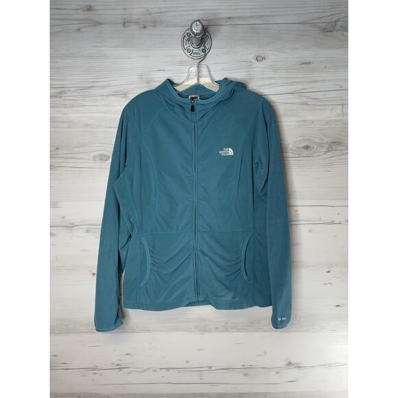 The North Face Jacket Womens XL Hooded Full Zip Fleece Thumbholes Lightweight - Picture 1 of 10